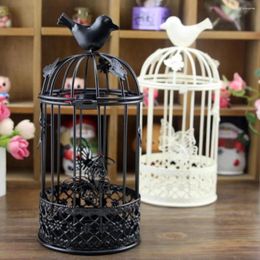 Candle Holders Bird Cage Candlestick Metal Hollow Holder Retro Iron Stand Lantern Vintage Creative Candelabros Home Decoration