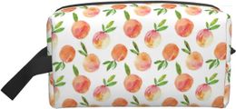 Storage Bags Peach Cosmetic Bag For Women Large Makeup Pouch Waterproof Toiletry Accessories Organiser Girls