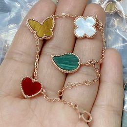 Peoples first choice to go out essential bracelet High Golden Lucky Flower Butterfly Heart Clover Four with common cleefly
