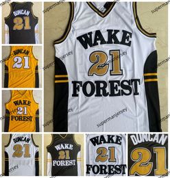 Wake Forest Demon Deacons College Basketball Jerseys Tim 21 Duncan Chris 3 Paul Shirts Cheap University Stitched Basketball Jersey Size S- 4XL