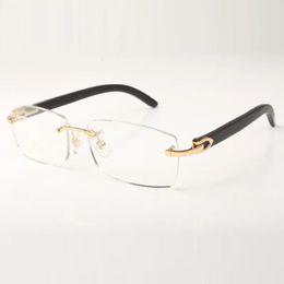 Plain glasses frame 3524012 come with new C hardware which is flat with black wooden legs341j
