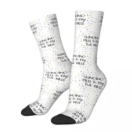 Men's Socks Slinging Pills To Pay The Bills Harajuku High Quality Stockings All Season Long Accessories For Birthday Present