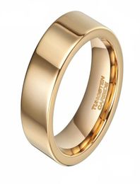 Februaryfrost Brand 8mm Gold Tungsten Carbide Ring Polished For Women Wedding Bands Men039s Engagement Rings Fashion Jewelry An8659061