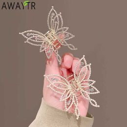 Clamps Fashion Metal openwork Hair Claw Butterfly Hair Clips for Women Girl Elegant Ponytail Claw Clip Vintage Hairpin Hair Accessories Y240425