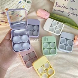 Contact Lens Accessories 2 Pairs Contact Lens Storage Box Portable Contact Lens Case For Travel Lady Holder Eye Care Container with Mirror Lenses Box d240426