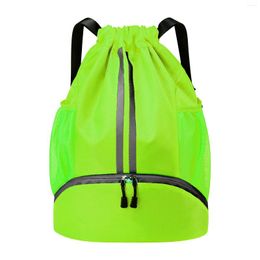 School Bags Sports Drawstring Backpack String Swim Gym Bag With Shoes Compartment And Wet Proof Pocket For Women Men Sleeping Pad