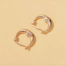 Hoop Earrings Moon Bright Colour Lazy Exquisite Gold Ladies Ring Earring Oval Style There Must Be Personality French