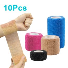 Safety 10 Rolls Athletic Wrap Tape Self Adhesive Elastic Bandage Elastoplast Sports Protector Knee Finger Shoulder Tattoo Accessories