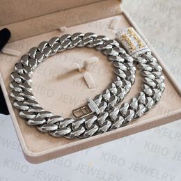 Hip Hop Jewelry Men Thick Miami Cuban Necklace 26mm Plain Style 925 Silver Cuban Chain