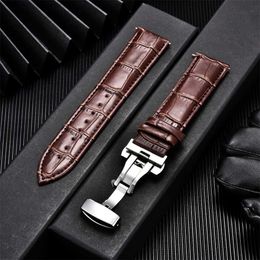 Watch Bands Authentic Calfskin leather strap as a commercial replacement for watch straps 18mm 20mm 22mm 24mm with butterfly buckle watch strap 240424