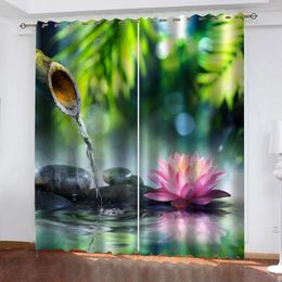 Curtain Window Zen Stones 3D Print Blackout Curtains Living Room Bedroom Child Kids Gift For Rooms Decor Hook