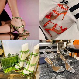 Fashion Sandals CREATORS LAB Crystal Pendant Accessories Womens Shoes 10.5cm High Heeled Roman Sandal Full Set Packaging 35-42 Original Quality