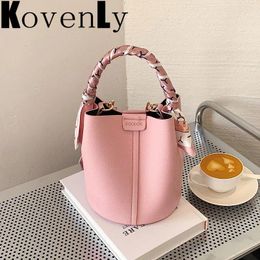 Drawstring Classic Bucket Bags For Woman 2024 Solid Colour Brand Design Simple Style Women Handbag Top Quality Crossbody Shoulder Bag Clutch