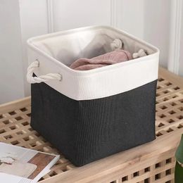 Collapsible Linen Storage Basket with Liner for Toy Organization in Bedroom or Living Room Laundry 240424