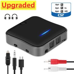 Adapter Bluetooth 5.0 Transmitter Receiver Aptx HD LL Low Latency Wireless Audio Adapter 3.5mm AUX RCA Jack for PC TV Car Kit Headphones