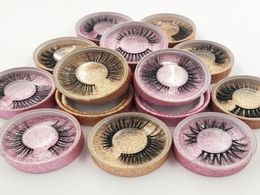 3D Faux Mink Eyelashes OEMcustomprivate Logo Acceptable 3D Silk Protein Lashes Gitter round case mixed styles7301318