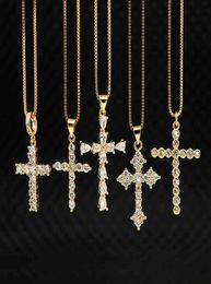Ns1082 High Quality Diamond Christian Religion Jewellery Gold Plated Stainless Steel Chain Cz Micro Pave Pendant Necklace3321034