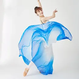 Stage Wear Classical Dance Water Sleeves 720 Degree Large Swing Skirt Training Suit Chiffon Gradient Performance