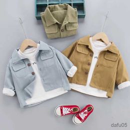 Clothing Sets Children Spring Autumn Fashion Baby Clothes Boys Girls Cotton Solid Coat Causal Outdoor Jacket Infant Kids Top Outwear