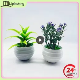 Decorative Flowers Artificial Mini Green Succulent Plants Fake Simulation Bonsai With Pots Desktop Ornaments Decor For Home