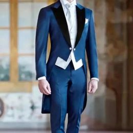 Suits New Slim Fit Men Suits 3 Pieces Blazer+Pants+Vest Handsome Slim Celebrity Wedding Formal Work Causal Tailored Set