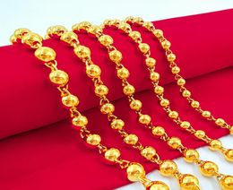 Jindian 11 Solid Pearl Ball Buddha Bead Necklace chains Vietnam Shajin Brass Goldplated Jewellery Men039s Necklaces3602625