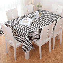 Table Cloth B79modern Square Grid Fresh Nordic Pastoral Coffee Dining Cotton And Linen Rectangular Tablecloth Custom-m