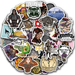 Tattoo Transfer 50pcs Funny Game Skyrim Vinyl Stickers Waterproof Kids Toy Decals sticker For Helmet Skateboard Scrapbook iPad Graffiti Cartoon 240426