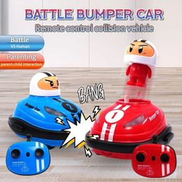 RC Toy 24G Super Battle Bumper Car Popup Doll Crash Bounce Ejection Light Childrens Remote Control Toys Gift for Parenting 240424