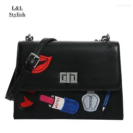 Shoulder Bags Fashion For Women High Quality Leather Embroidery Design Messenger Bag Purses And Handbags Sac A Main Bolsos