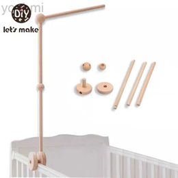 Mobiles# Lets Make Baby Wooden Bed Bell Bracket Mobile Hanging Rattles Toy Hanger Baby Crib Mobile Bed Bell Wood Toy Holder Arm Bracket d240426