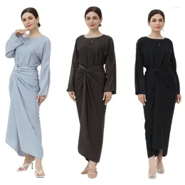 Ethnic Clothing Muslim Woman Dress Sets Saudi Elegant And Pretty Party Evening Women's Dresses Ladies With Long Sleeves Basic Colour