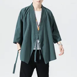 Ethnic Clothing Japanese Men Cardigan Traditional Samurai Streetwear Yukata Male Haori Kimono Shirt