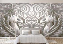 3d Wallpaper European Embossed Double Sexy Beauty Living Room Bedroom KitchenBackground Wall Decoration Painting Mural Wallpapers3406320