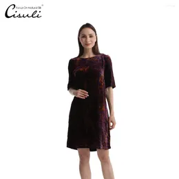 Party Dresses CISULI Natural Silk Velvet Woman Dress Spring And Autumn Promotion