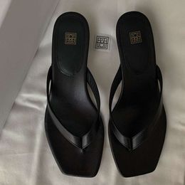 designer sandals women slide heels shoes Toteme leather simple Flip-flops kitten head muller clip toe mid