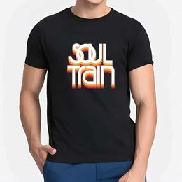 Men's T-Shirts Men T-Shirt Soul Train Printed T-shirt Crewneck Short Sle Summer Streetwear Oversized Tee Men Clothes Gift Idea Clothing J240426