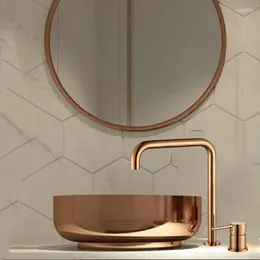 Bathroom Sink Faucets RRW Basin Faucet Full Copper Brushed Gold And Cold Tap Art Wash Waterfall