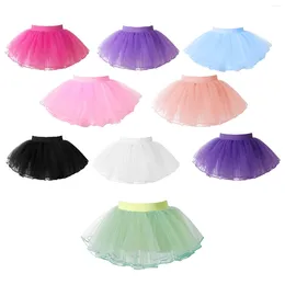 Stage Wear Baby Girls Ballet Tutu Skirt Basic Classic 4 Layers Mesh Tulle Miniskirts Dance Practice Leotard Dress Cute Pettiskirts