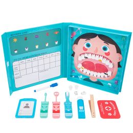 Toothbrush Wood Educational Dental Toys Set Tooth Extraction Brushing Teeth Molar Kit Cosplay Dentist Toy Dentistry Christmas Gift for Kids