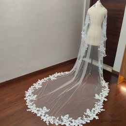 Wedding Hair Jewelry Lace Mantilla Wedding Veil No Comb Bridal Veil 3 Meters Long 1 Layer Head Veil WITHOUT Comb Wedding Accessories