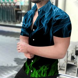 2024 Hawaiian Stripe Fashion Men Shirt Casual Retro Floral Polo Short Sleeve Social Beach Outsize 3D Print Street Wear Summer Tee Shirts Printing Plus 3xl size shirts