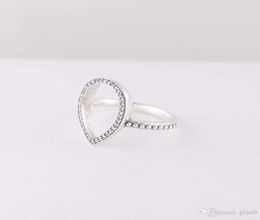 925 Sterling Silver Tear drop Wedding RING Original Box sets for CZ Diamond Hollow Teardrop Rings for Women Gift Jewelry2915807