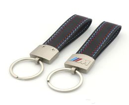 Hot Fashoin Metal Leather Keyring Keychain Key Chain Belt Chrome For VW BMW M Sport E46 E39 E60 F30 E90 F10 F30 E36 X5 E53 E345106844