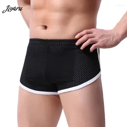 Underpants Sexy Boxer Shorts Men Breathable Underwear Transparent Solid Boxers Seamless Plus Size Male Panties