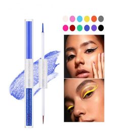 Handaiyan 2 in 1 Coloured eyeliner pen waterproof silkworm laying pencil velvet matte finish dazzling sparkling extremely thin Make9426209
