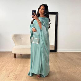 Ethnic Clothing Party Abaya Shimmer Long Dress Batwing Sleeve Islamic For Women Muslim Dubai Turkey Kaftan Outfit Hijab Robe One Size