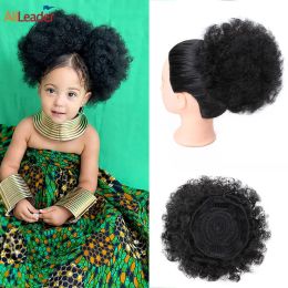 Chignon Chignon Chignon Alileader Super Synthetic Short Afro Puff Hair Bun 8Inch Short Drawstring Pony Tail Clip In Hair Kinky Puff Hair