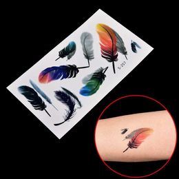 AYAZ Tattoo Transfer 1pc Waterproof Tattoo Sticker Body Art Water Transfer Feather Music Note Cross Barcode Temporary Tattoo Sticker 240427