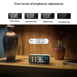 Desk Table Clocks Rechargeable Digital Alarm Clock Voice Control Snooze Night Mode Table Clock Music Electronic LED Clocks Despertador Digital